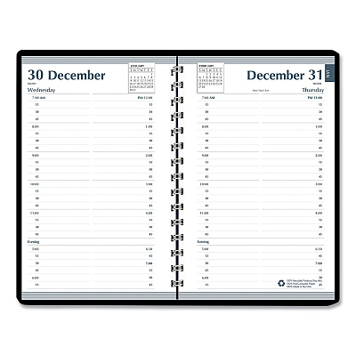 AbilityOne 7530016935598, SKILCRAFT Daily Appointment Planner, 8 x 5, Black Cover, 12-Month (Jan to Dec): 2025
