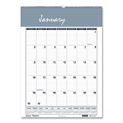 AbilityOne 7510016935101, SKILCRAFT 12-Month Wall Calendar, 12 x 17, White/Blue/Gray Sheets, 12-Month (Jan to Dec): 2026