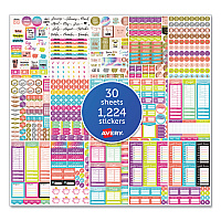 Avery Budgeting Planner Stickers, Budget Theme, Assorted Colors, 1,224/Pack (AVE6788)