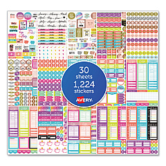 Avery Budgeting Planner Stickers, Budget Theme, Assorted Colors, 1,224/Pack (AVE6788)