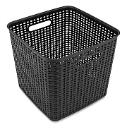 Advantus Plastic Weave Bin, Extra Large, 12.6" x 11.1" x 16.6", Black (AVT37519)