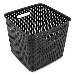Advantus Plastic Weave Bin, Extra Large, 12.6" x 11.1" x 16.6", Black (AVT37519)