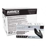 AMMEX Professional Nitrile Exam Gloves, Powder-Free, 3 mil, Medium, Black, 100/Box (ABNPF44100)