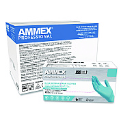 AMMEX Professional Nitrile Exam Gloves, Powder-Free, Medium, 3 mil Thick, 9.5" Long, Light Blue, 100/Box (APFN44100)