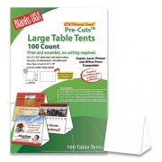 Blanks USA Table Tent, 80 lb Cover Weight, 12 x 18, White, 2 Tents/Sheet, 50 Sheets/Pack (01FLWH)