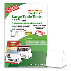 Blanks USA Table Tent, 80 lb Cover Weight, 12 x 18, White, 2 Tents/Sheet, 50 Sheets/Pack (BLA01FLWH)