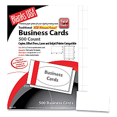 Blanks USA Printable Microperforated Business Cards, Copier/Inkjet/Laser/Offset, 2 x 3.5, White, 2,500 Cards, 10/Sheet, 250 Sheets/Pack (BLA25S8WH)
