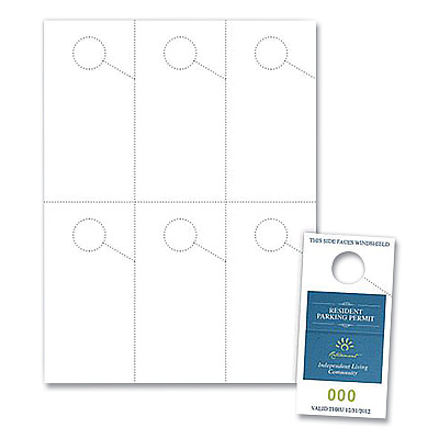 Blanks USA Micro-Perforated Parking Pass, 110 lb Index Weight, 8.25 x 11, White, 6 Passes/Sheet, 50 Sheets/Pack (BLA06057SWH)