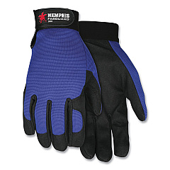 MCR Safety Clarino Synthetic Leather Palm Mechanics Gloves, Blue/Black, Medium (CRW900M)