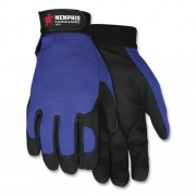 MCR Safety Clarino Synthetic Leather Palm Mechanics Gloves, Blue/Black, X-Large (900XL)