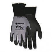 MCR Safety Ninja Nitrile Coating Nylon/Spandex Gloves, Black/Gray, Large, Dozen (N96790L)