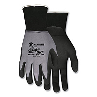MCR Safety Ninja Nitrile Coating Nylon/Spandex Gloves, Black/Gray, Large, Dozen (CRWN96790L)