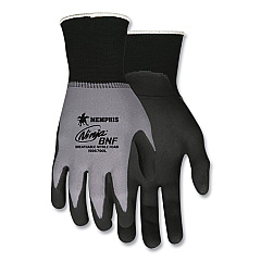MCR Safety Ninja Nitrile Coating Nylon/Spandex Gloves, Black/Gray, Large, Dozen (CRWN96790L)