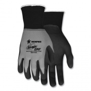 MCR Safety Ninja Nitrile Coating Nylon/Spandex Gloves, Black/Gray, Small, Dozen (N96790S)