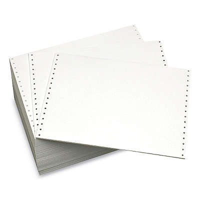 Domtar Continuous Feed Computer Paper, 1-Part, 18 lb Bond Weight, 8.5 x 12, White, 4,000/Carton (DMR120028)