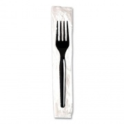 Dixie Individually Wrapped Mediumweight Polystyrene Cutlery, Fork, Black, 1,000/Carton (FM53C7)