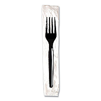 Dixie Individually Wrapped Mediumweight Polystyrene Cutlery, Fork, Black, 1,000/Carton (DXEFM53C7)