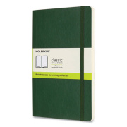 Moleskine Classic Softcover Notebook, 1-Subject, Unruled, Myrtle Green Cover, (96) 8.25 x 5 Sheets (600028)