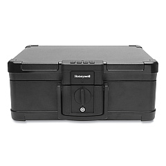 Honeywell Fire and Waterproof Safe with Touchpad Lock, 15.9 x 13.1 x 6.7, 0.24 cu ft, Black (HWL1553)