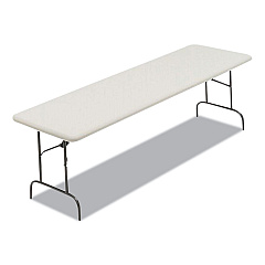 Iceberg IndestrucTables Too 600 Series Folding Table, Rectangular, 96" x 30" x 29", Platinum (ICE65333)