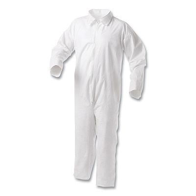 KleenGuard A35 Liquid and Particle Protection Coveralls, Zipper Front, 2X-Large, White, 25/Carton (KCC38920)
