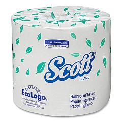 Scott Essential Standard Roll Bathroom Tissue, Septic Safe, 2-Ply, White, 550 Sheets/Roll, 40 Rolls/Carton (KCC48040)