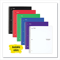 Five Star Wirebound Notebook with Two Pockets, 1-Subject, Wide/Legal Rule, Randomly Assorted Cover Color, (100) 10.5 x 8 Sheets (MEA523807635)