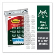 Command All Weather Hooks and Strips, Plastic, Small, 30 Clips and 32 Strips/Pack (17017CLRAW30)