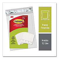 Command Picture Hanging Strips, Removable, Holds Up to 3 lbs per Pair, Medium, 0.63 x 2.75, White, 22 Pairs/Pack (MMM1720422)