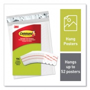 Command Poster Strips, Removable, Holds Up to 1 lb per Pair, Small, 0.63 x 1.75, White, 104/Pack (17024104)
