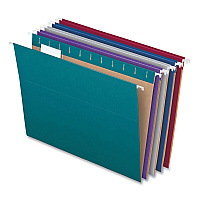 Pendaflex Recycled Hanging File Folders, Letter Size, 1/5-Cut Tabs, Assorted Colors, 25/Box (PFX81667)