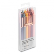 Poppin Luxe Gel Pen, Retractable, Fine 0.7 mm, Black Ink, Assorted Barrel Colors, Dozen (107125)