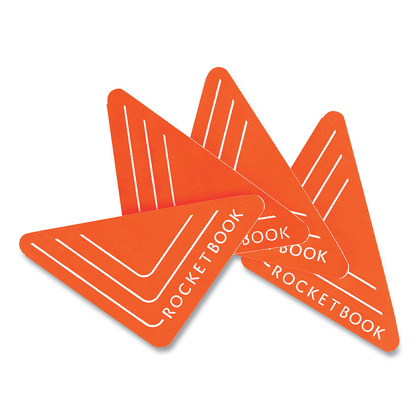 Rocketbook Beacons Smart Stickers for Whiteboards, Triangles, Orange, 2.5"h, 4/Pack (RKBA4RCFR)