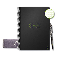 Rocketbook Core Smart Notebook, Dotted Rule, Black Cover, (18) 8.8 x 6 Sheets (RKBERCAFR)