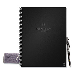 Rocketbook Fusion Smart Notebook, Seven Assorted Page Formats, Black Cover, (21) 11 x 8.5 Sheets (RKBFLRCAFR)