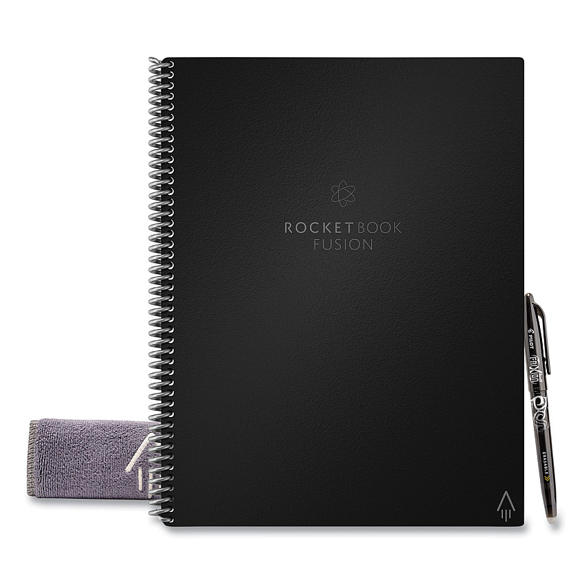 Rocketbook Fusion Smart Notebook, Seven Assorted Page Formats, Black Cover, (21) 11 x 8.5 Sheets (RKBFLRCAFR)