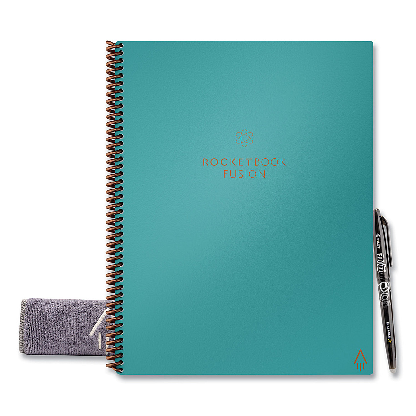 Rocketbook Fusion Smart Notebook, Seven Assorted Page Formats, Teal Cover, (21) 11 x 8.5 Sheets (RKBFLRCCCEFR)