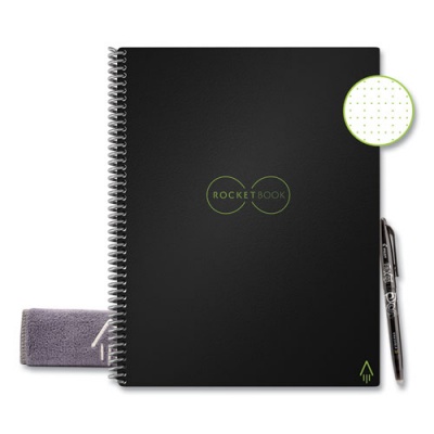 Rocketbook Core Smart Notebook, Dotted Rule, Black Cover, (16) 11 x 8.5 Sheets (LRCAFR)