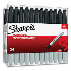 Sharpie Fine Tip Permanent Marker, Fine Bullet Tip, Black, 24/Pack (SAN2042918)