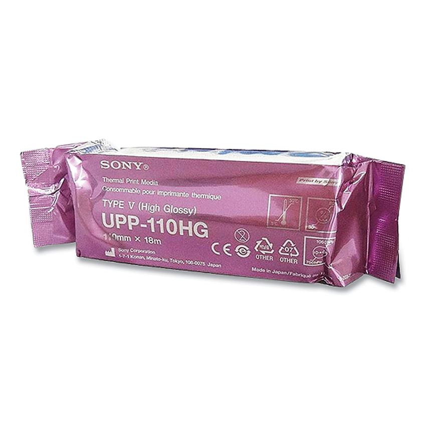 Sony High-Resolution Thermal Paper Roll, 4.33" x 59.06 ft, White, 10/Box (SONUPP110HG)
