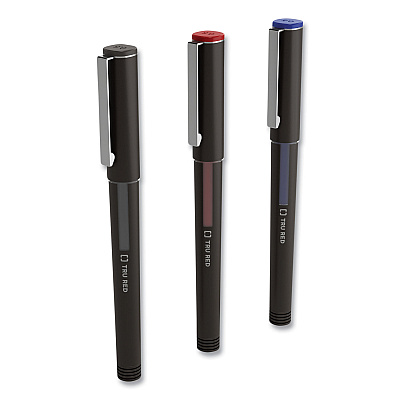 TRU RED Roller Ball Pen, Stick, Fine 0.5 mm, Assorted Ink and Barrel Colors, 3/Pack (TUD58251)