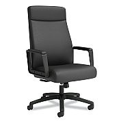 Union & Scale Prestige Bonded Leather Manager Chair, Supports Up to 275 lb, Black Seat/Back, Black Base (UOS59408)