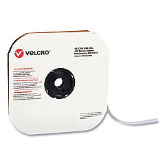 Velcro Sticky-Back Fasteners, Loop Side, 0.63" x 75 ft, White (VEK190821)