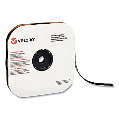 Velcro Sticky-Back Fasteners, Loop Side, 0.63" x 75 ft, Black (VEK190836)