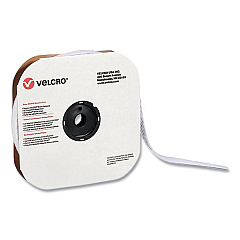 Velcro Sticky-Back Fasteners, Loop Side, 1" x 75 ft, White (VEK190959)