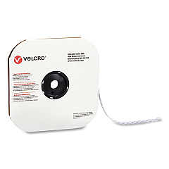 Velcro Sticky-Back Fasteners, Loop Side, 0.5" dia, White, 1,440/Carton (VEK192245)
