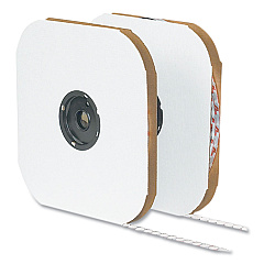 Velcro Sticky-Back Fasteners, Loop Side, 0.63" dia, White, 1,200/Pack (VEK192272)