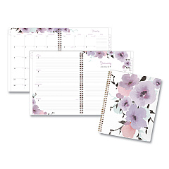 Cambridge Mina Weekly/Monthly Planner, Floral Artwork, 11 x 8.5, White/Violet/Peach Cover, 12-Month (Jan to Dec): 2026 (1134905)