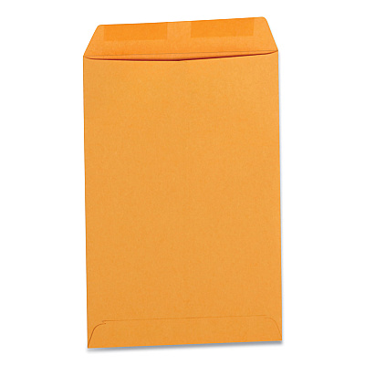 Universal Self-Stick Open End Catalog Envelope, #1, Square Flap, Self-Adhesive Closure, 6 x 9, Brown Kraft, 100/Box (UNV42200)
