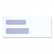 Universal Double Window Business Envelope, #8 5/8, Square Flap, Gummed Closure, 3.63 x 8.88 White, 500/Box (35213)